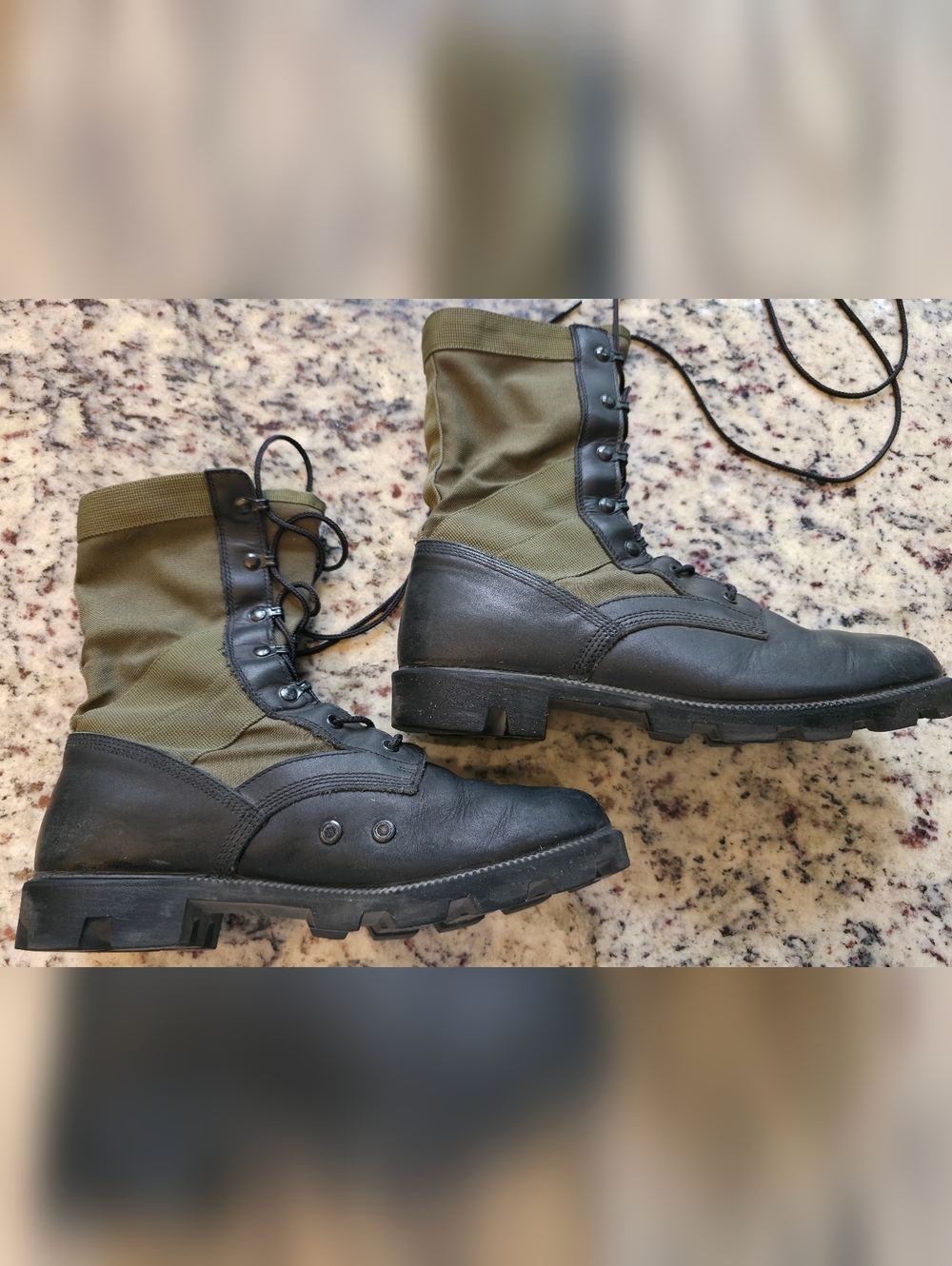 Men's Olive Green and Black Tactical Boots